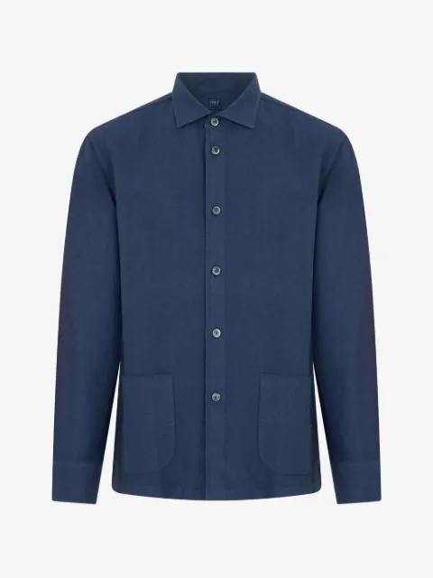 Fedeli linen patch-pocket shirt