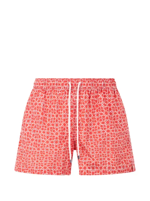 Fedeli geometric-pattern drawstring swim shorts