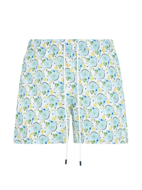 Fedeli floral-print drawstring swim shorts