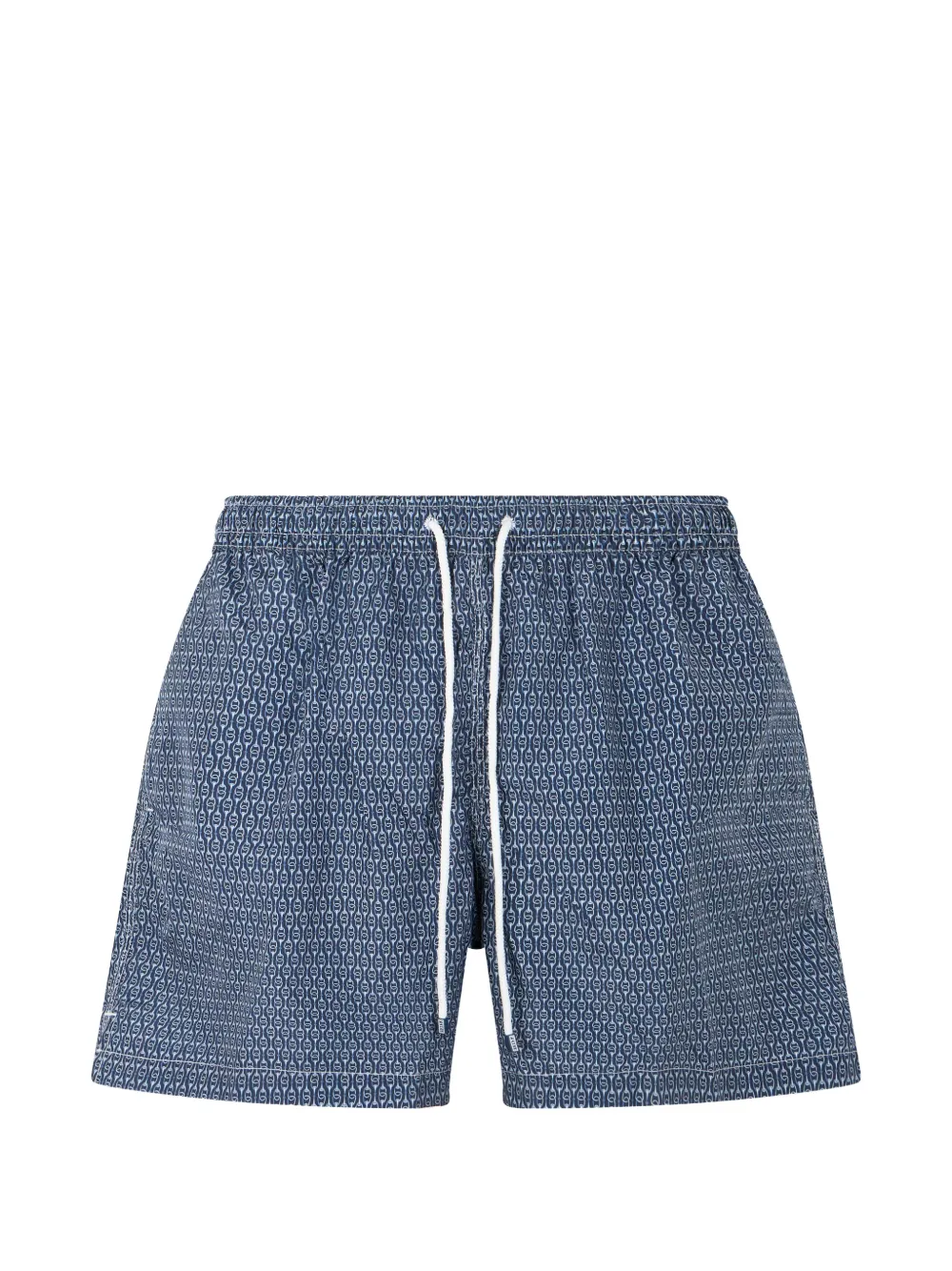Fedeli geometric-print drawstring swim shorts - Blu