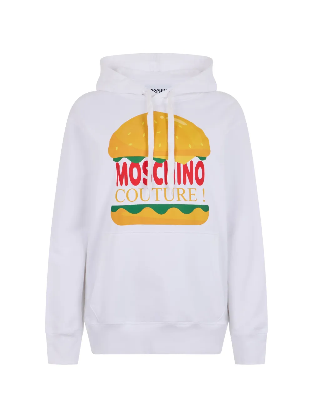 Moschino hamburger-print logo-print hoodie - Bianco