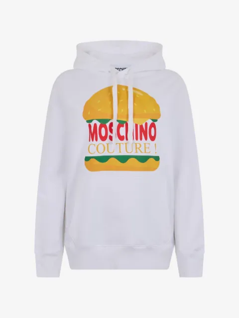 Moschino hamburger-print logo-print hoodie