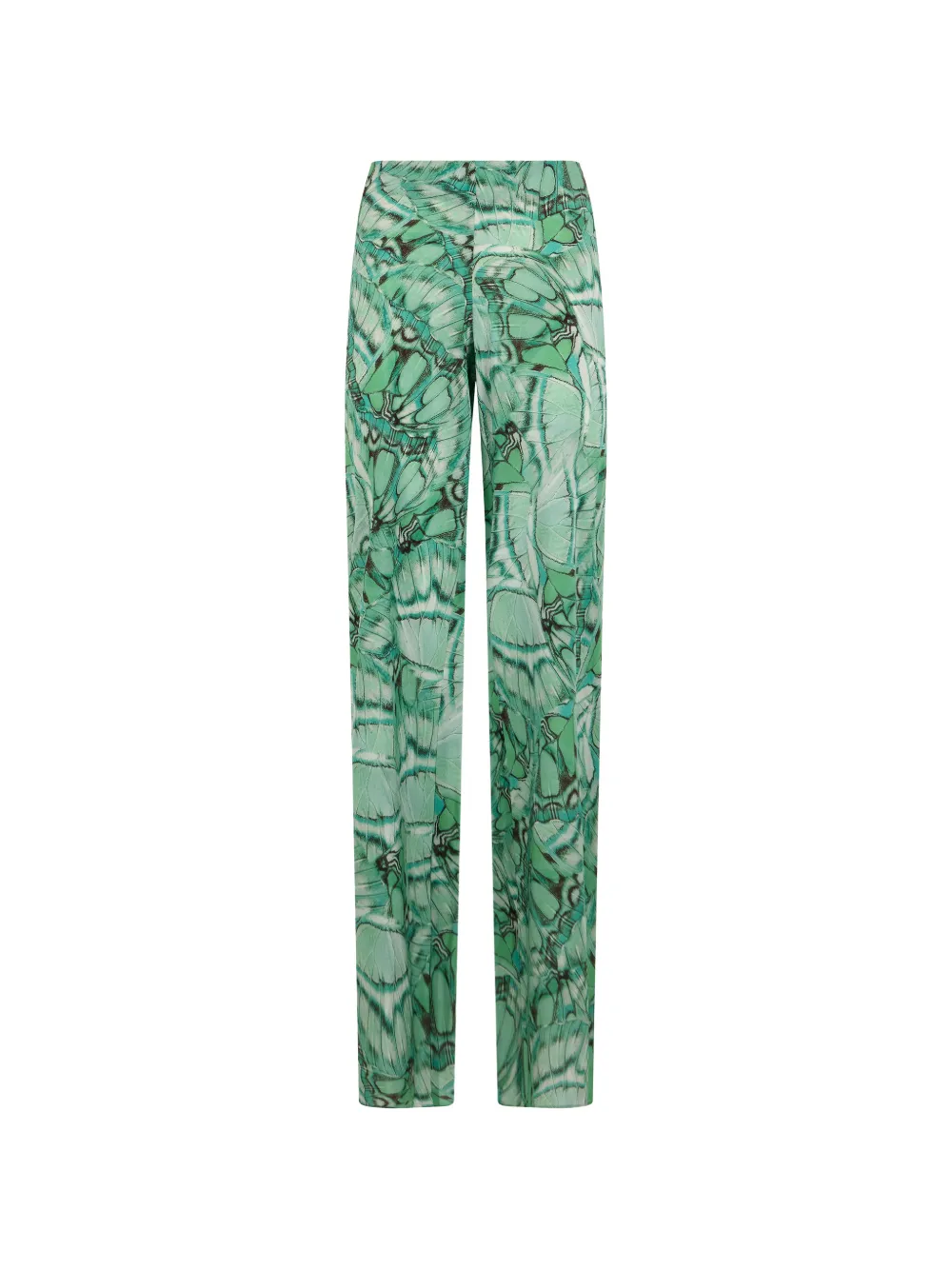 Alberta Ferretti butterfly-print silk palazzo pants - Green
