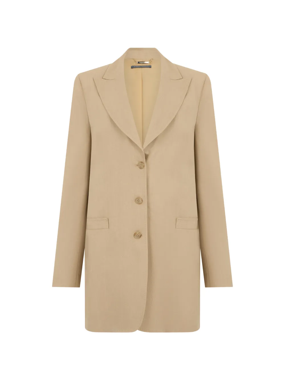 Alberta Ferretti single-breasted long-line blazer - Toni neutri