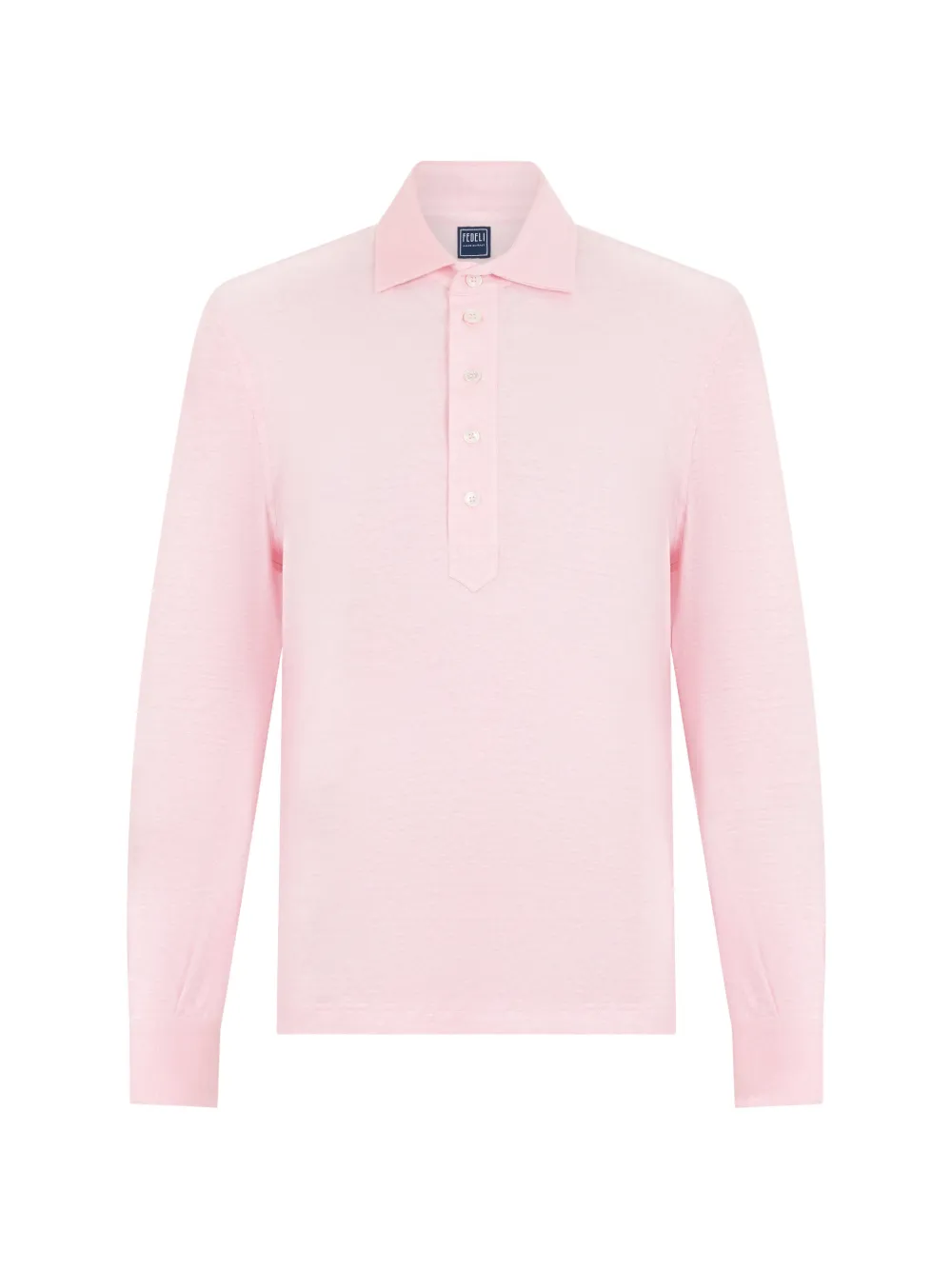 Fedeli long-sleeve button-fastening polo shirt - Rosa