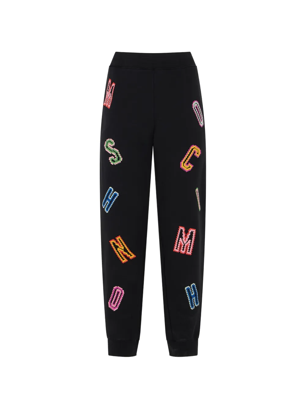 Moschino embroidered logo-patch track pants - Nero