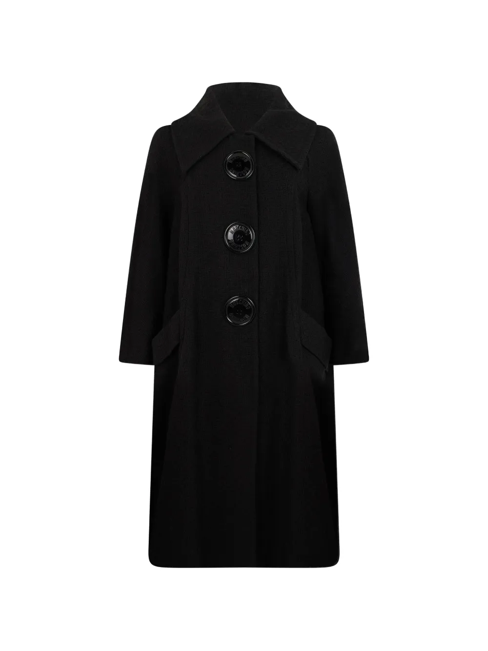 Moschino elegant logo-button flared-sleeve coat - Nero