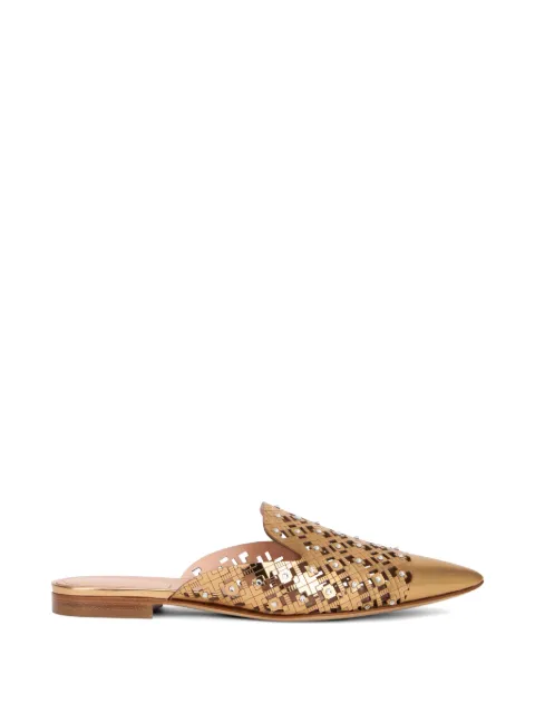 Alberta Ferretti perforated crystal-embellished mules