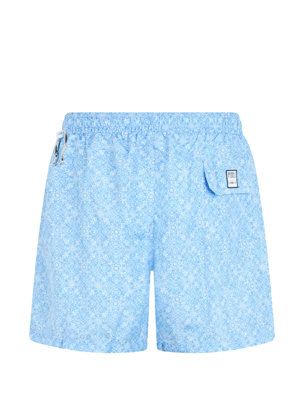  Fedeli Patterned-print Drawstring Swim Shorts - Blu 
