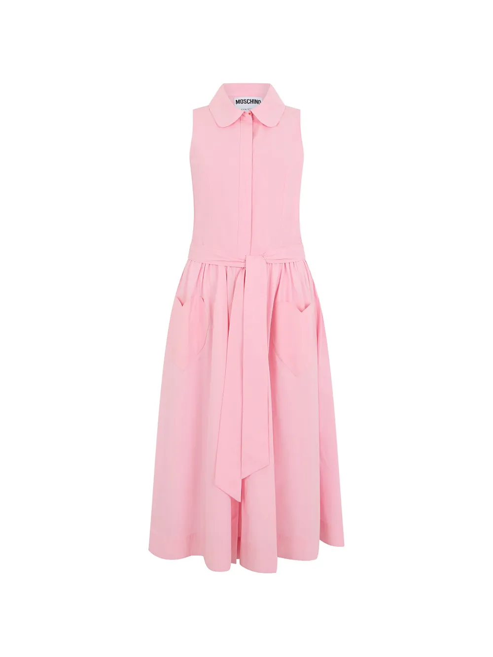 Moschino heart-pocket sleeveless midi dress - Rosa