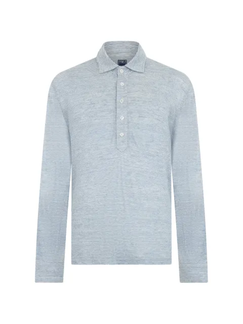 Fedeli striped long-sleeve polo shirt