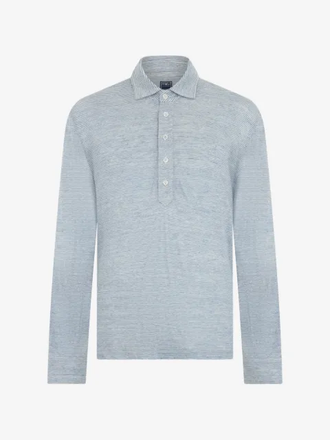 Fedeli striped long-sleeve polo shirt