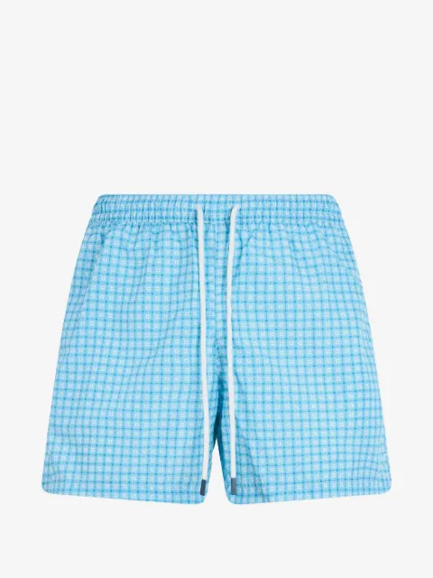 Fedeli shorts de playa con motivo de cuadros y cordones en la pretina
