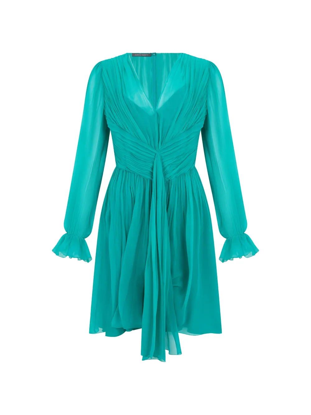 Alberta Ferretti pleated silk mini dress - Blu