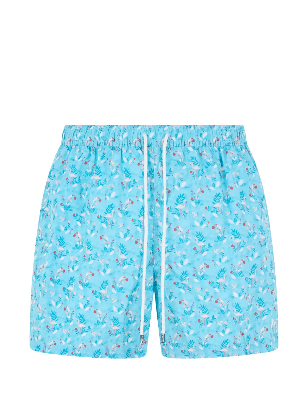 Fedeli flamingo-print drawstring swim shorts - Blu