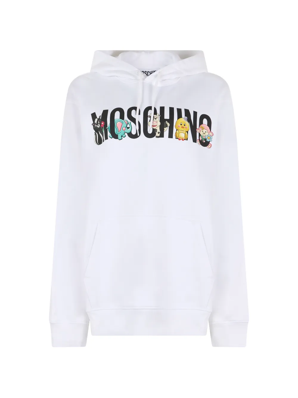 Moschino graphic-print drawstring hoodie - Bianco