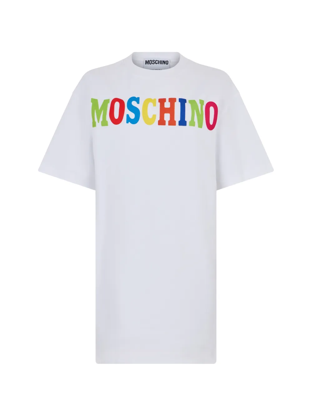 Moschino logo-print short-sleeve mini dress - Bianco