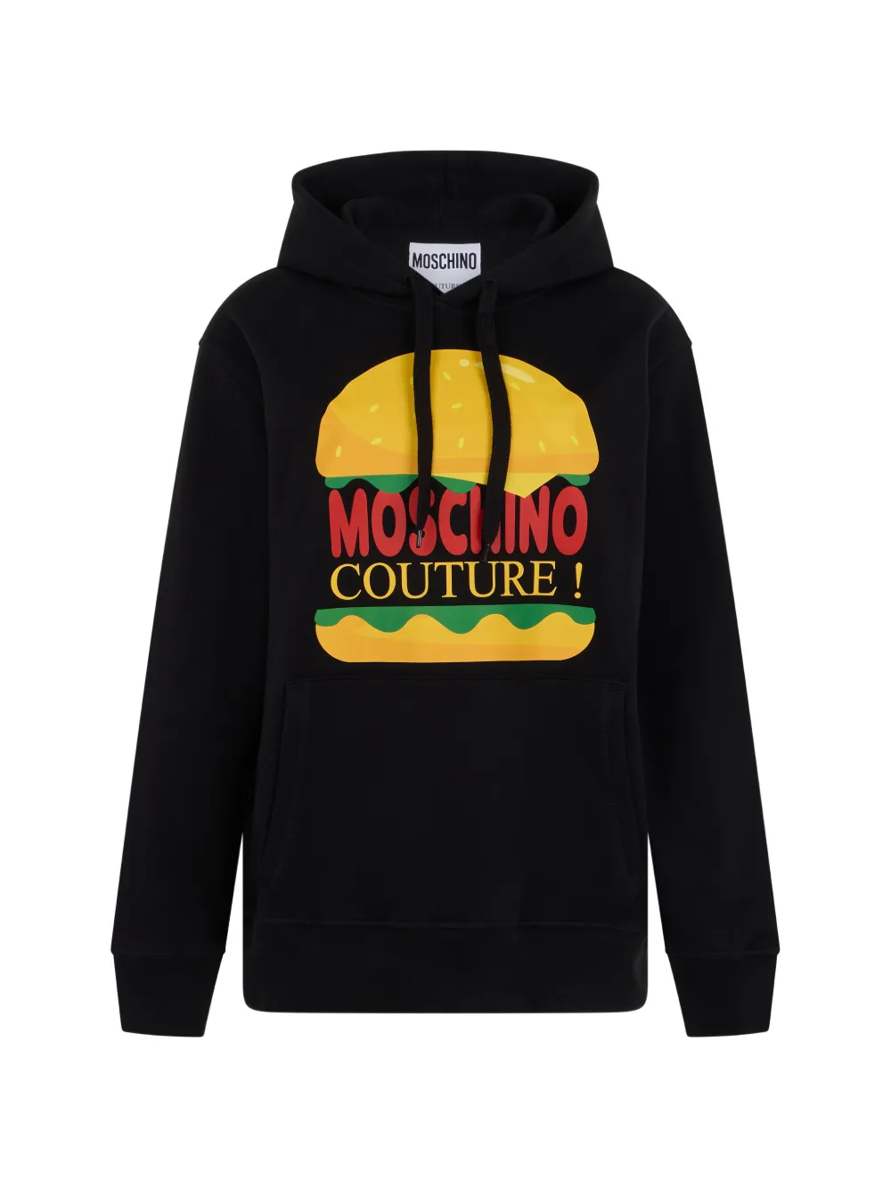 Moschino 햄버거 프린트 드로스트링 후디 | 블랙 | Image 1