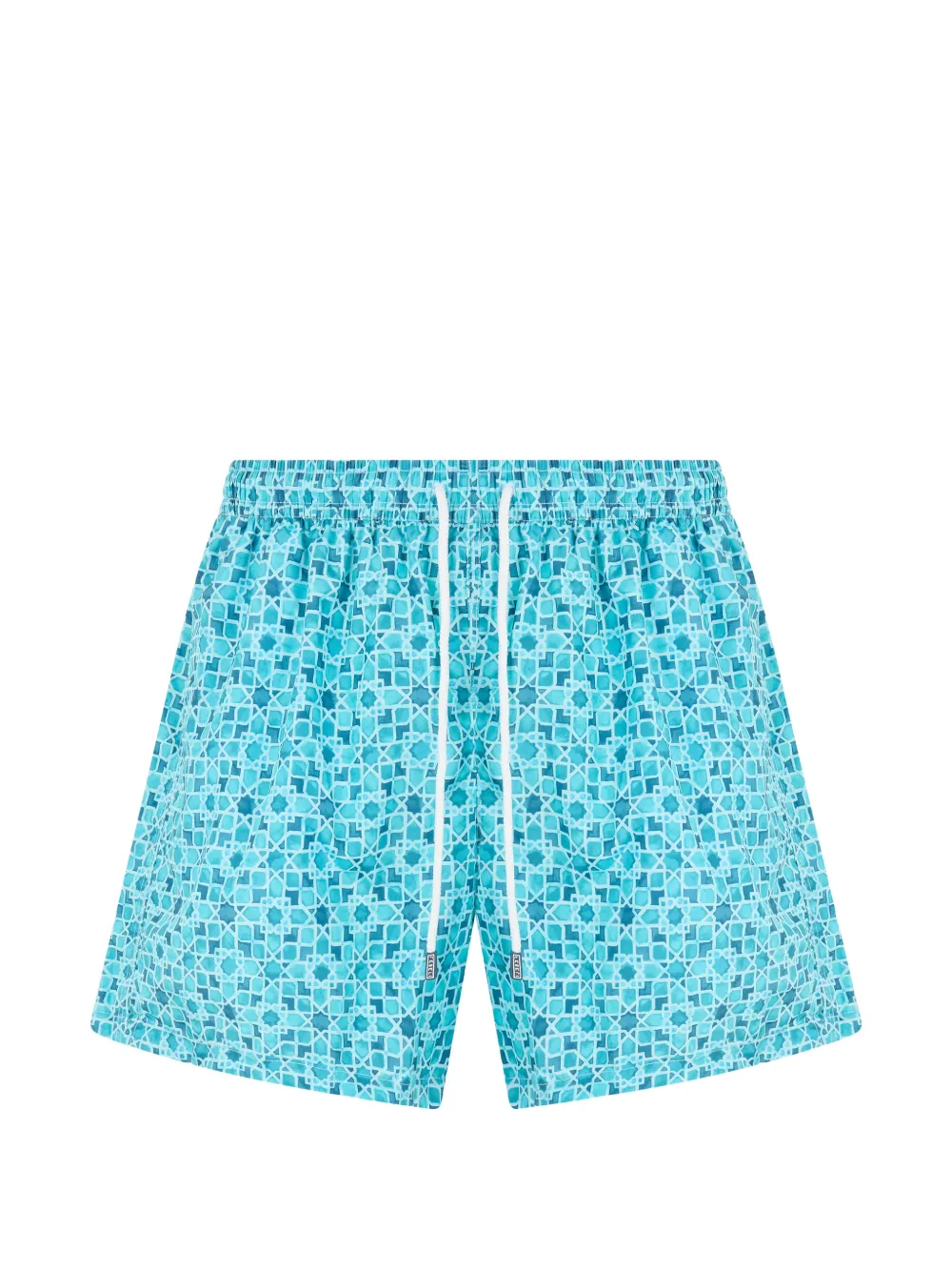 Fedeli geometric-print drawstring swim shorts - Blau