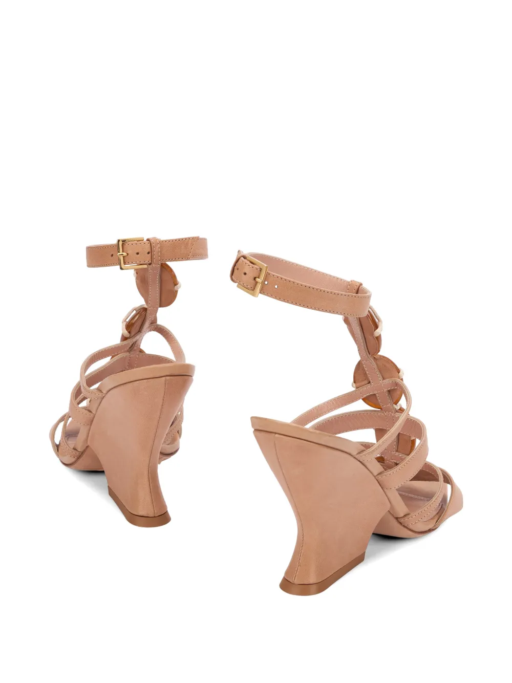 Alberta Ferretti sculptural-heel sandals Beige