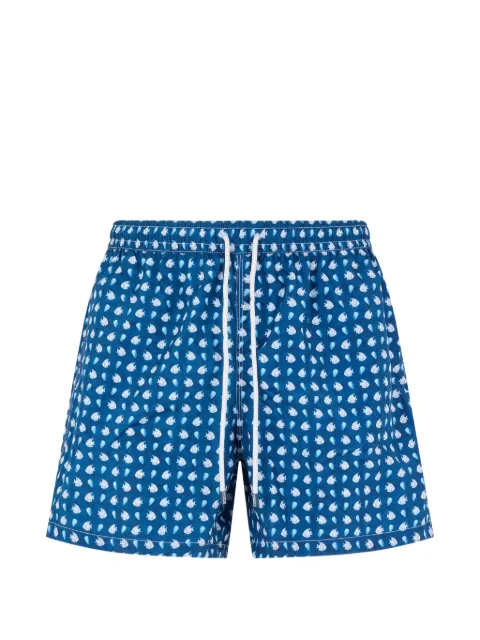 Fedeli marine-print drawstring swim shorts
