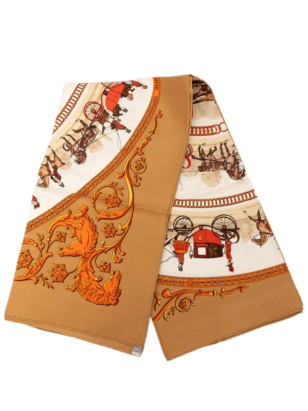 Hermès Pre-Owned 2000-2026 La Promenade De Longchamps Silk Scarf 90 scarves - Nude