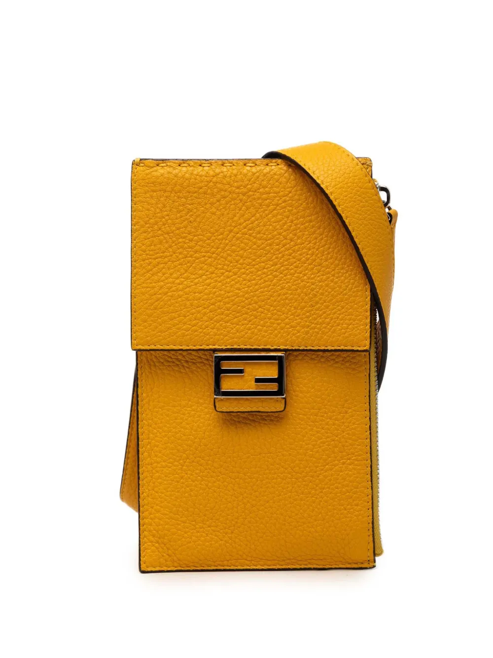 Fendi Pre-Owned 2010-2026 Leather Baguette Phone crossbody bag - Gelb