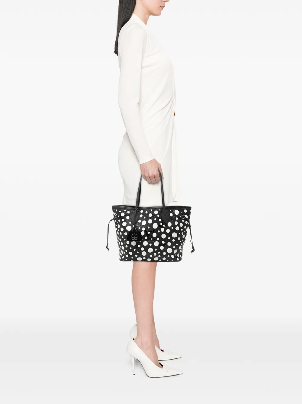  Louis Vuitton Pre-owned 2023 Yayoi Kusama Infinity Dots Monogram Empreinte Neverfull Mm Tote Bag - Noir 