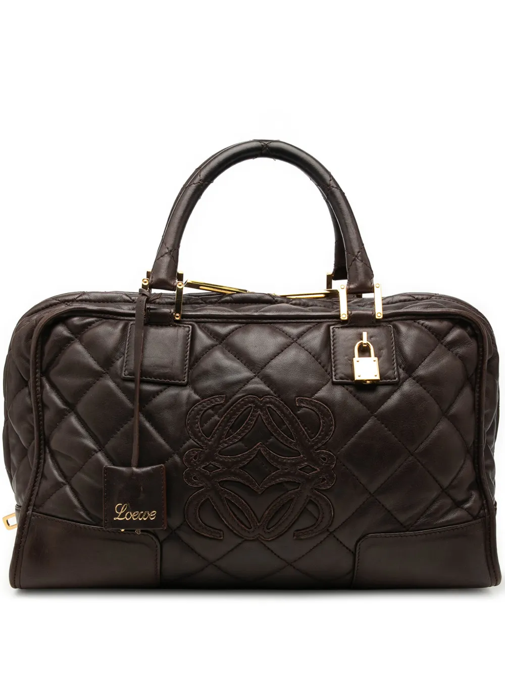Loewe Pre-Owned 2007 Quilted Leather Amazona 36 handbag - Brown