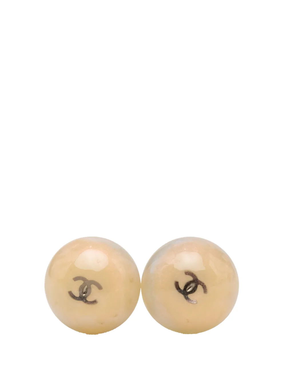 CHANEL Pre-Owned 1999 CC Resin Brass Push Back Earrings costume earrings - Toni neutri
