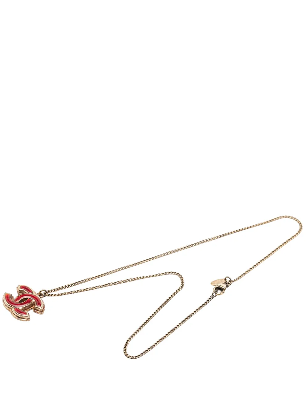 CHANEL Pre-Owned 2008 CC Gold Plated Enamel Pendant Necklace costume necklace - Oro