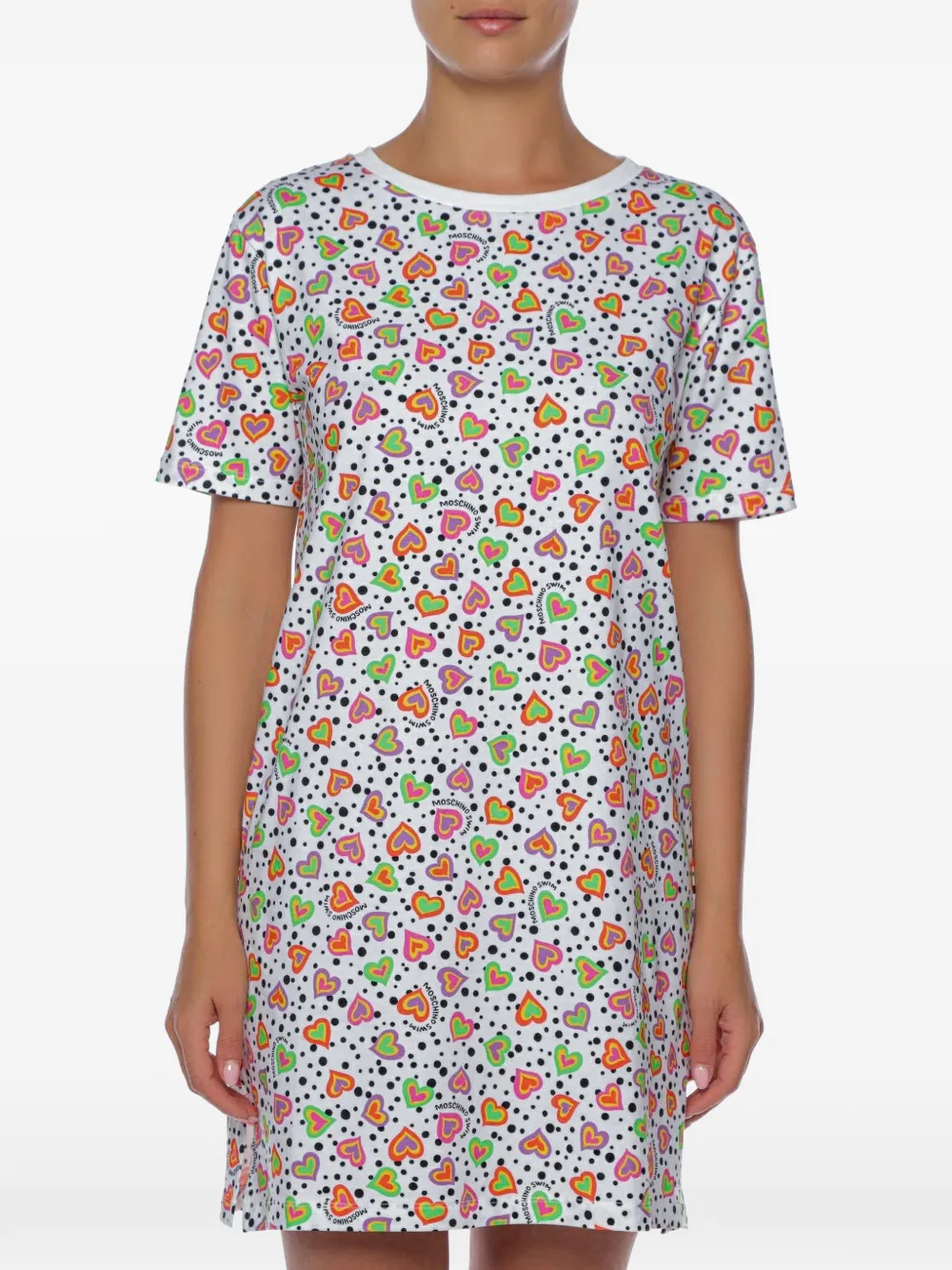 Moschino T-shirt met hartprint Wit