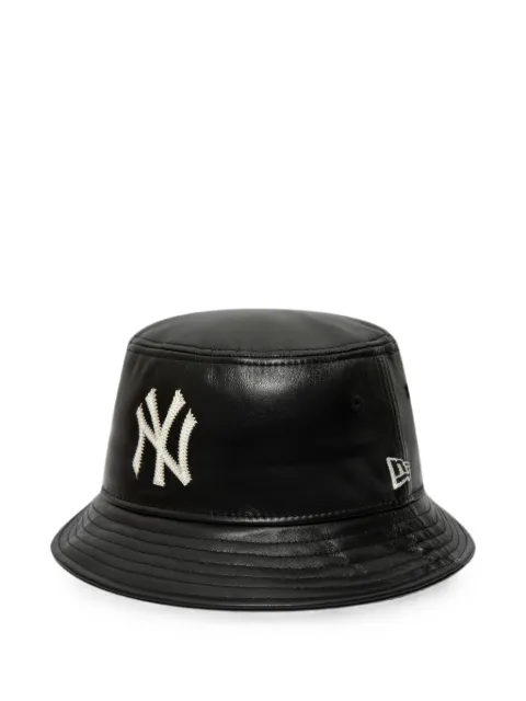 NEW ERA CAP MLB logo-embroidered leather bucket hat