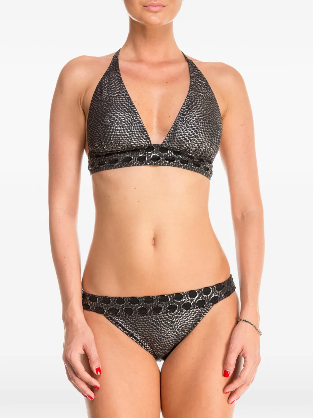 Gottex embellished halterneck bikini set - Grau