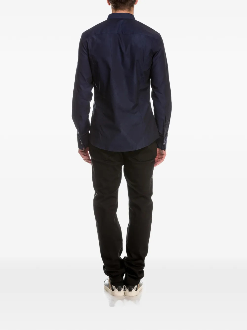 Bikkembergs geometric-pattern long-sleeve shirt Blauw