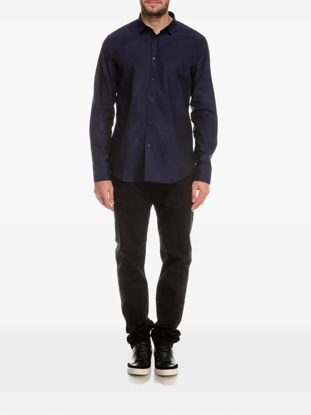 Bikkembergs geometric-pattern long-sleeve shirt Blauw