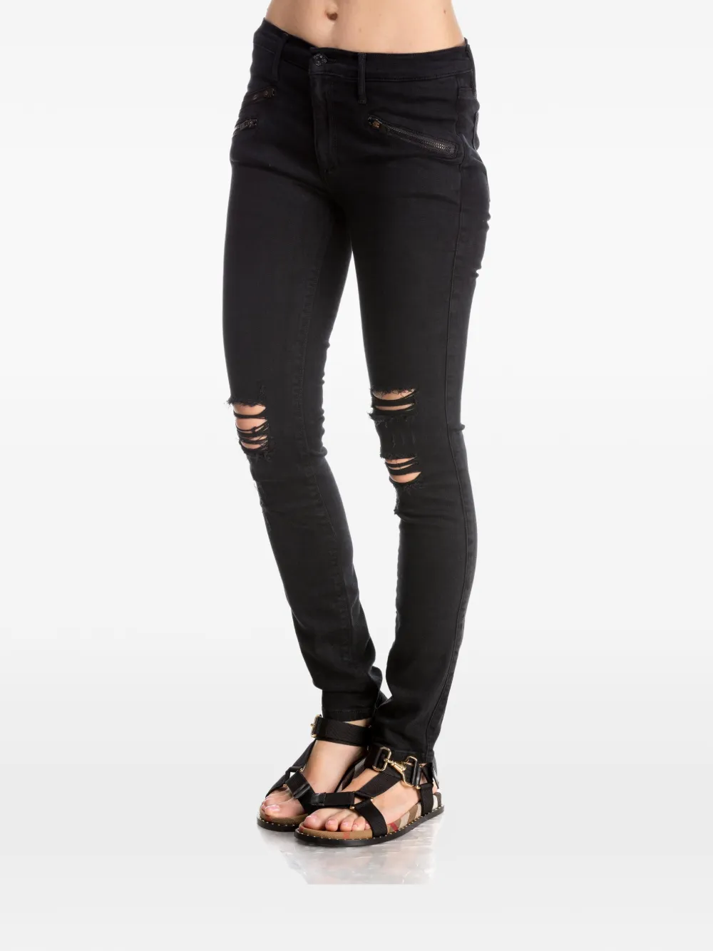 Black Orchid Billie Zipper distressed jeans Zwart