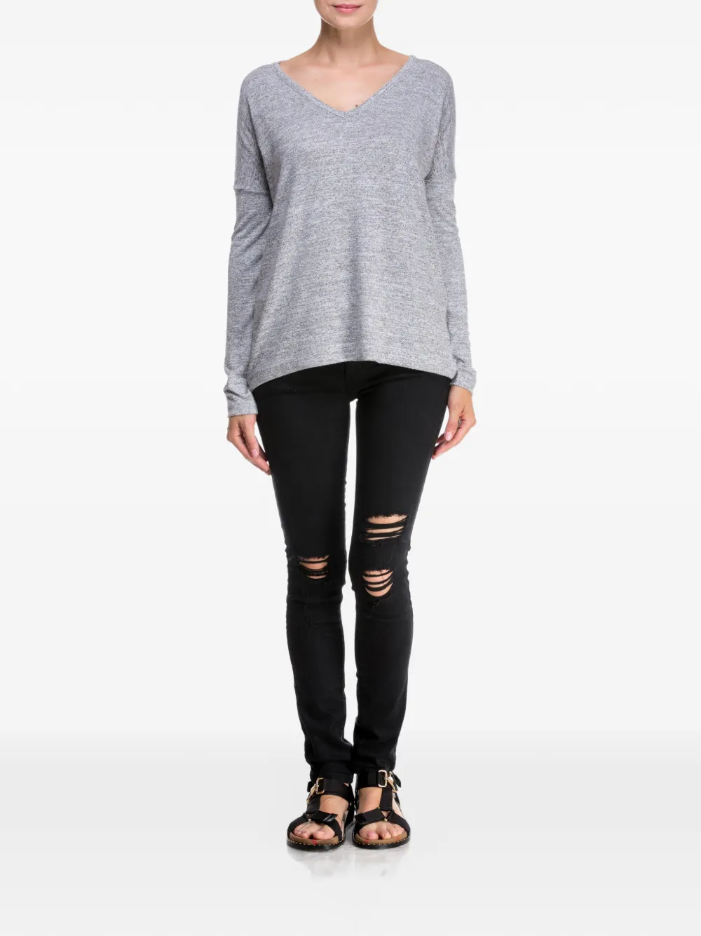 Black Orchid Billie Zipper distressed jeans Zwart