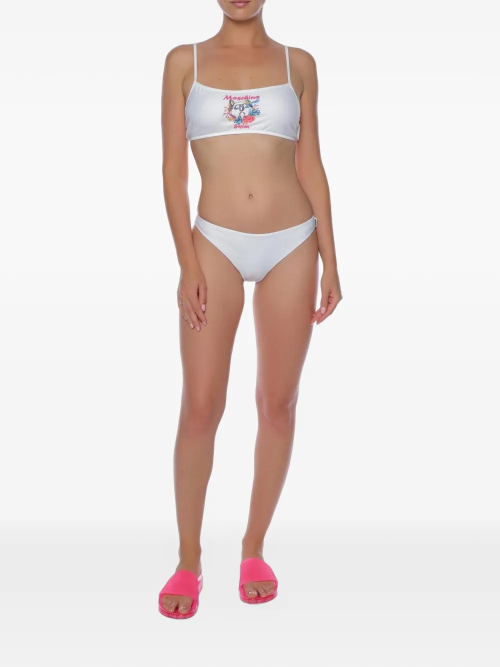 Moschino Bikinislip met logo label Wit