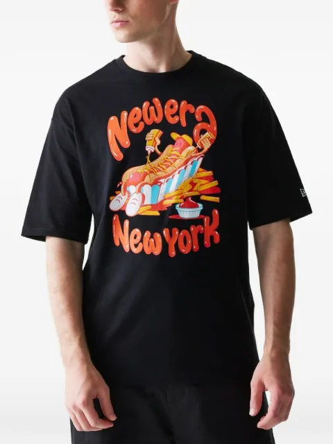 NEW ERA CAP hotdog graphic-print oversized T-shirt