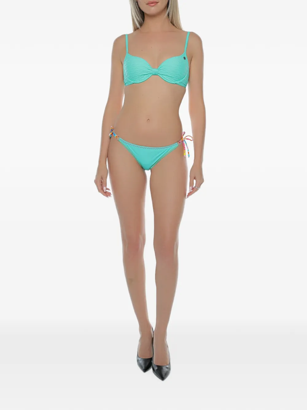 BANANA MOON textured underwired bikini top - Blau