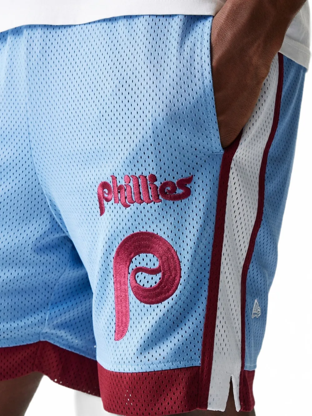NEW ERA CAP Phillies MLB mesh shorts met geborduurd logo Blauw