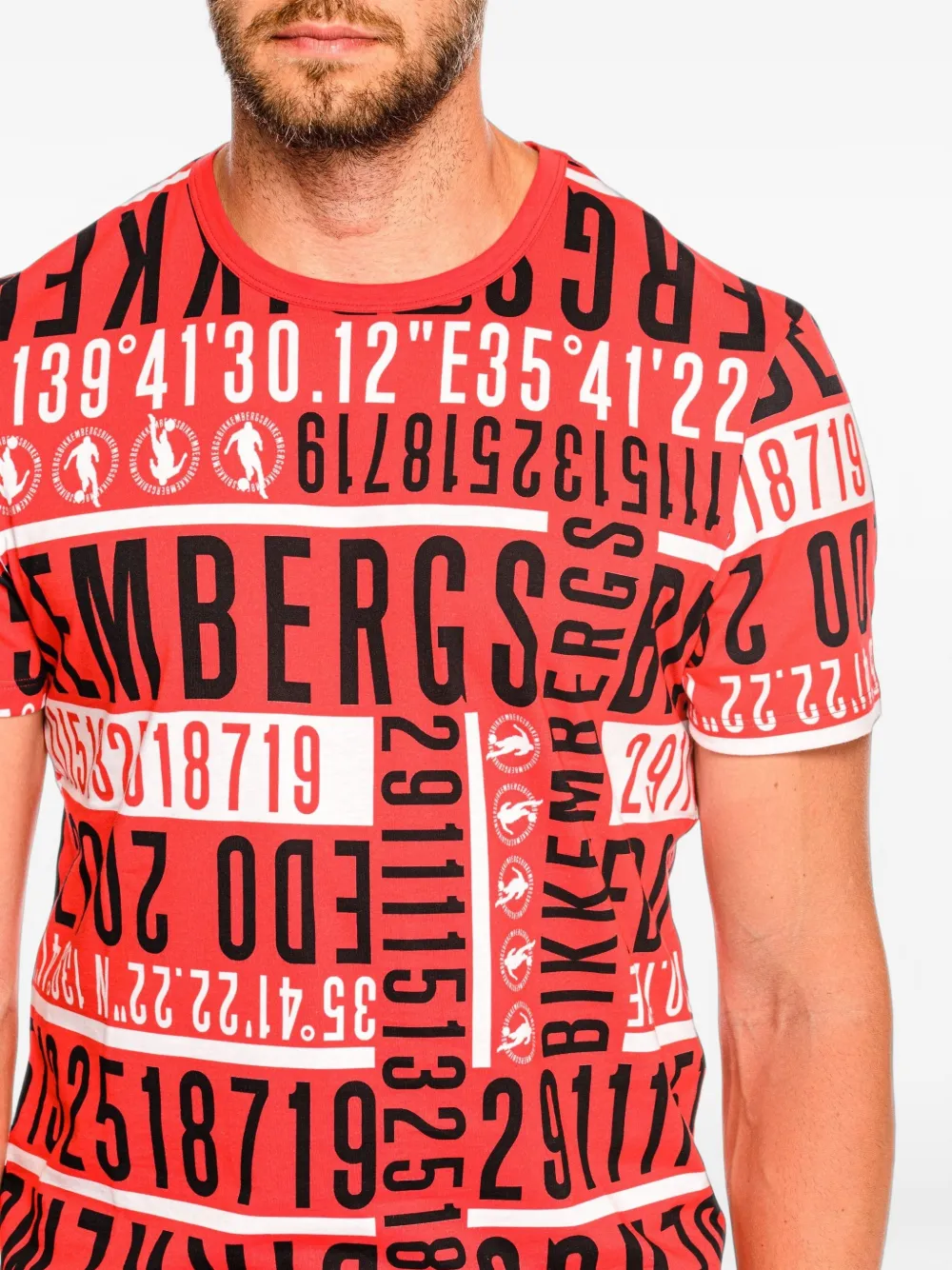 Bikkembergs logo-print cotton T-shirt Rood