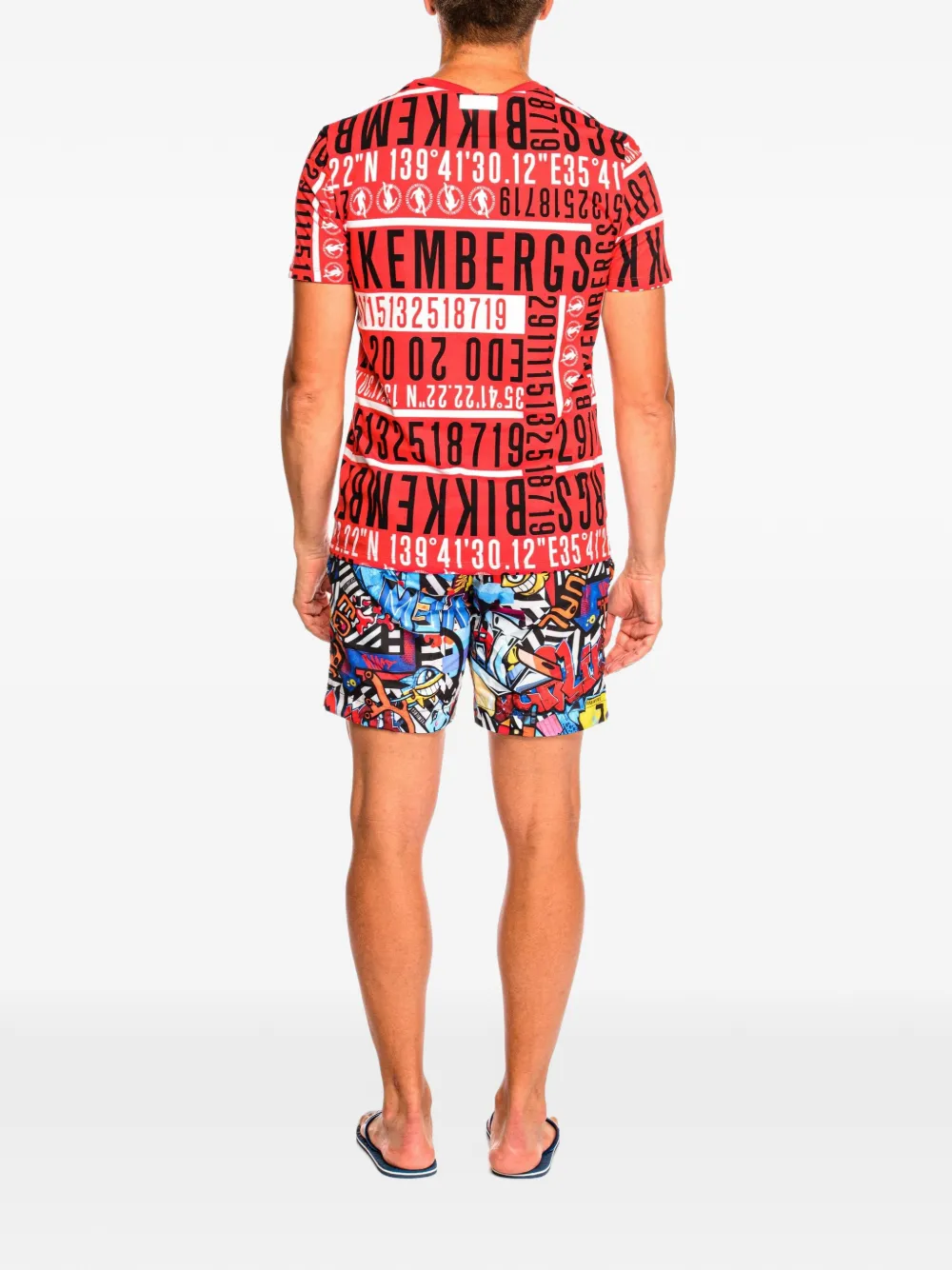 Bikkembergs logo-print cotton T-shirt Rood