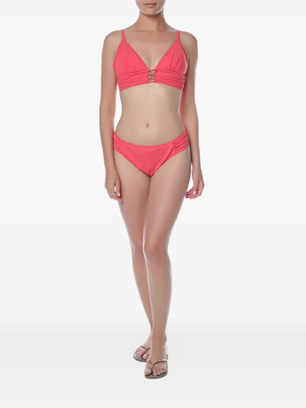 Gottex Bellini ruched ring-detail bikini top - Rose