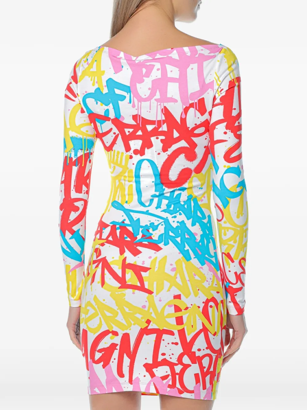 Chiara Ferragni graffiti-print cut-out mini dress Veelkleurig