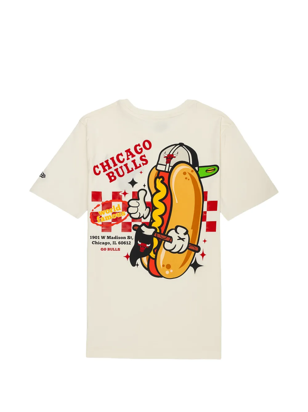NEW ERA CAP Chicago Bulls T-shirt met grafische print Beige