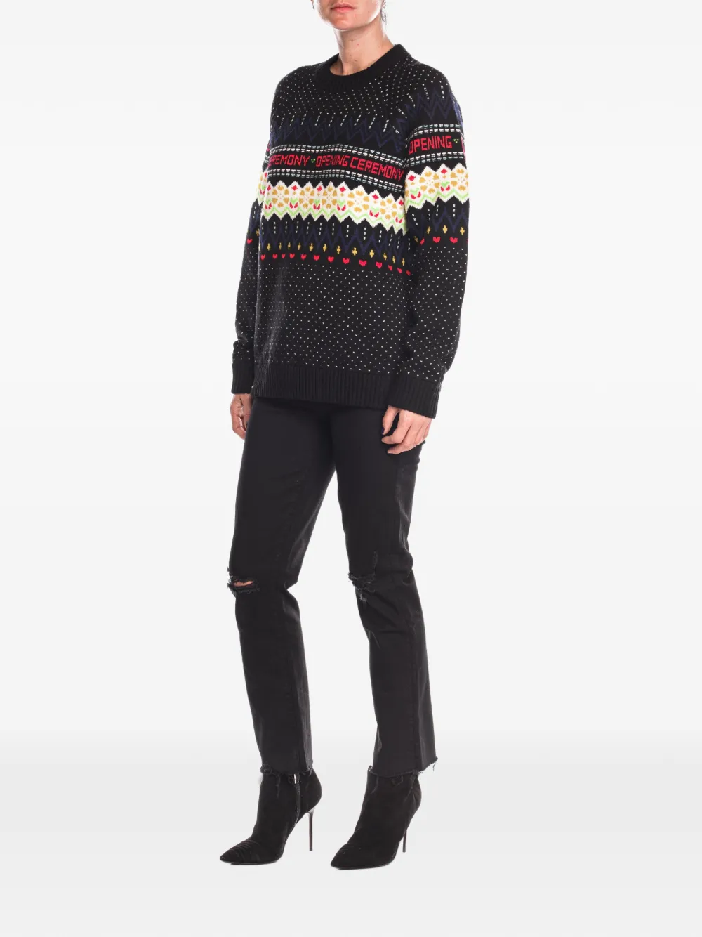 Opening Ceremony Fair Isle-pattern sweater Zwart