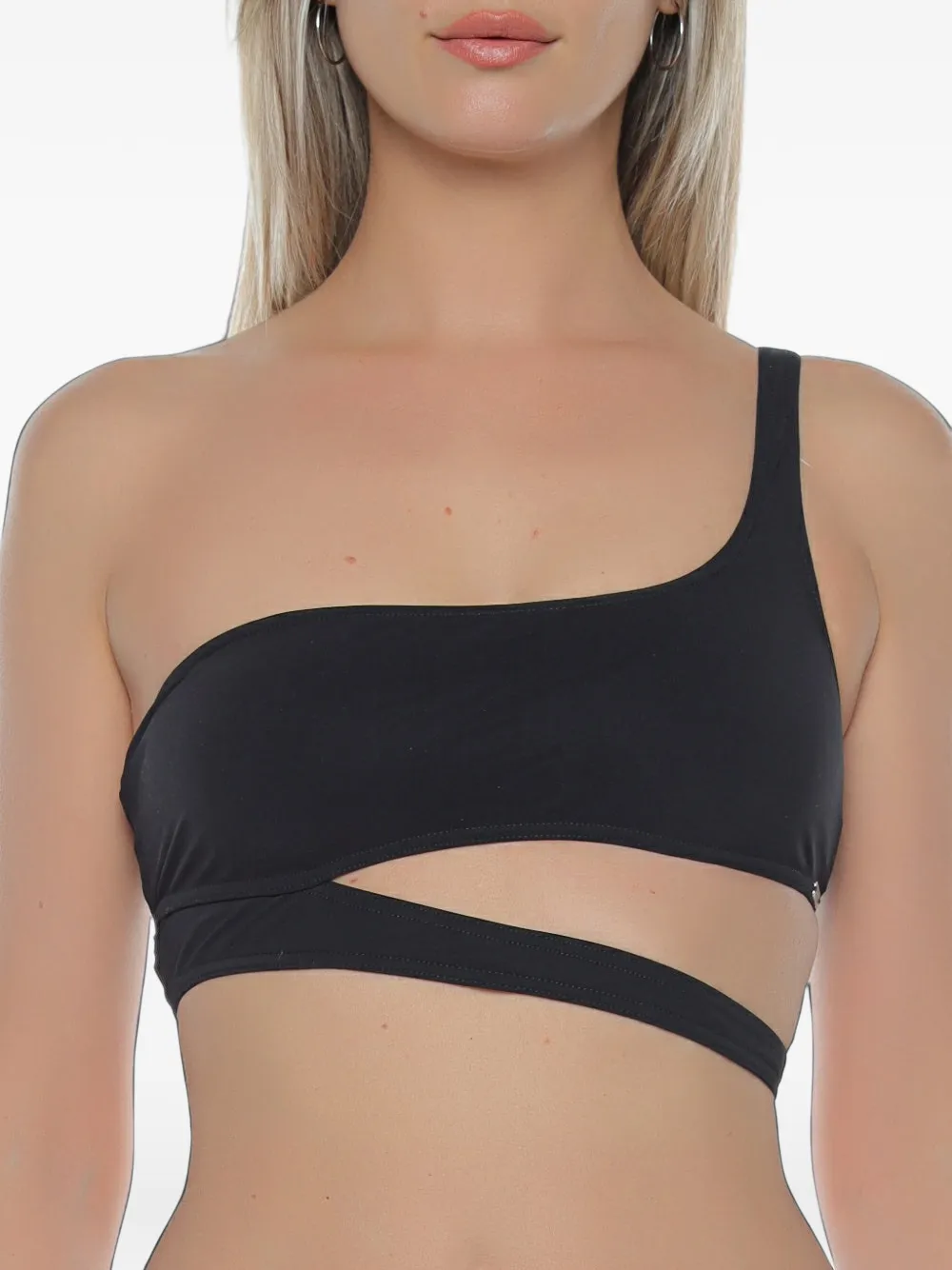 BANANA MOON Asymo one-shoulder cut-out bikini top - Schwarz