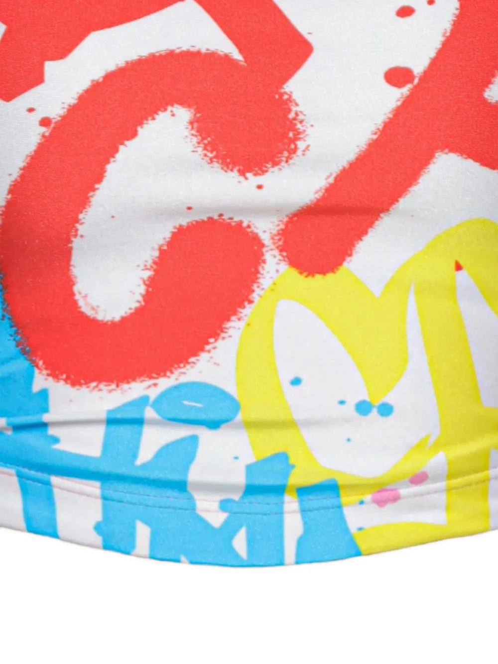 Chiara Ferragni graffiti-print cropped top Wit